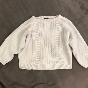 J Crew white cotton cable knit sweater